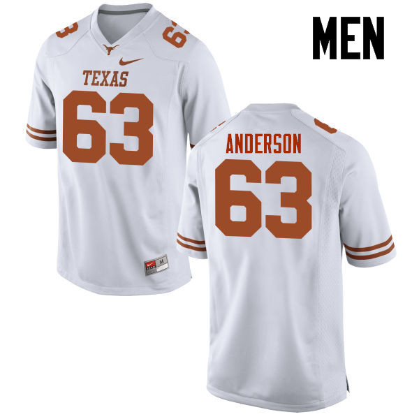 Men #63 Alex Anderson Texas Longhorns College Football Jerseys-White